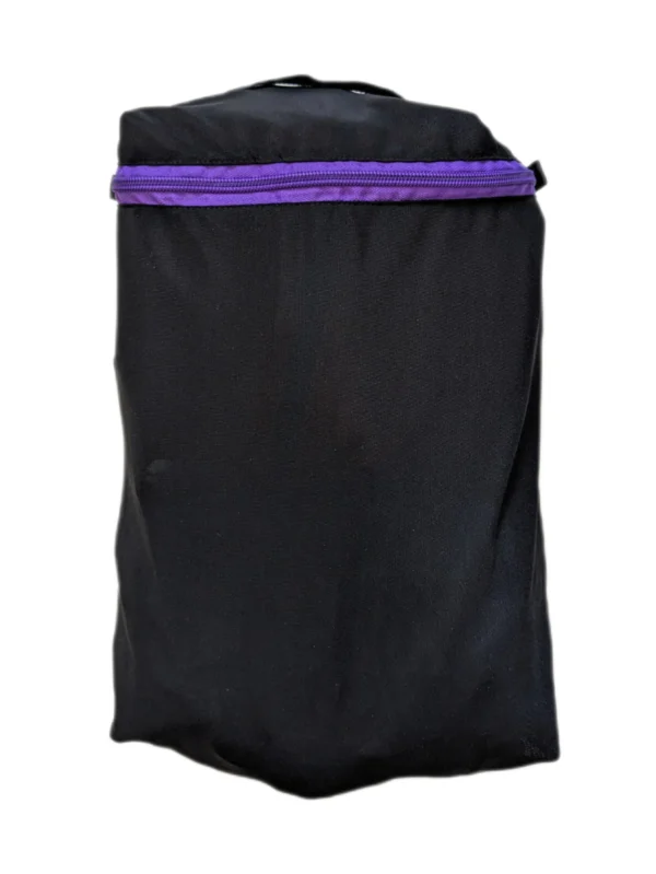 Compact stretch fabric clothing pouch for travel organization and laundry use, featuring breathable mesh fabric.