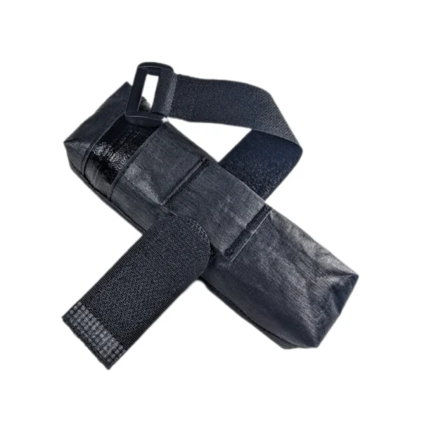 Minimalist and compact bike saddle bag with easy-access YKK zipper and Velcro attachment.