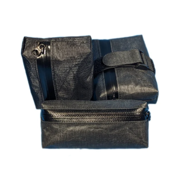 Bike saddle bag made with durable, weatherproof fabric and reinforced stitching for long-lasting performance.