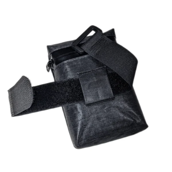 Waterproof bike saddle bag with a YKK zipper and secure Velcro attachment for all-weather rides.