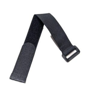 Velcro strap for bike saddle bag attachment in black, shown on bicycle frame