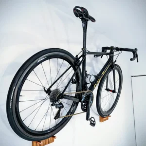 Handmade wooden bike wall mount for road bike storage