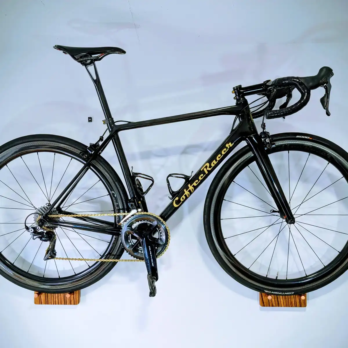 Wall mounted wooden bike wall rack for road bike storage