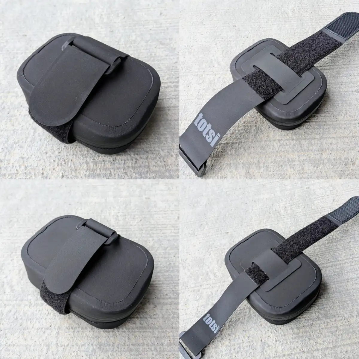 saddle bag secured with TPU and Hypalon velcro strap showing stable attachment on saddle rails
